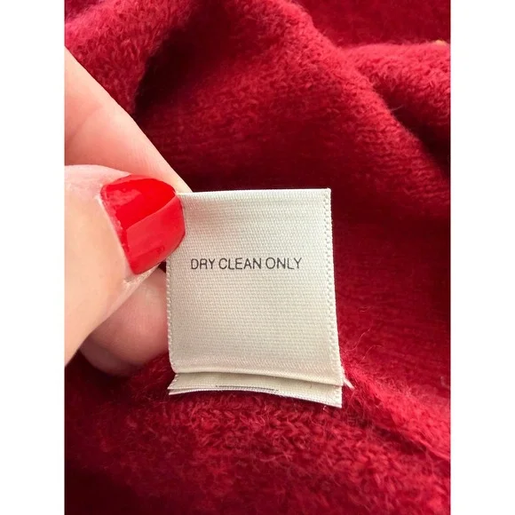 Christopher Banks Red Boiled Wool Patchwork Cardigan Jacket Blazer Womens Large - Picture 5 of 8